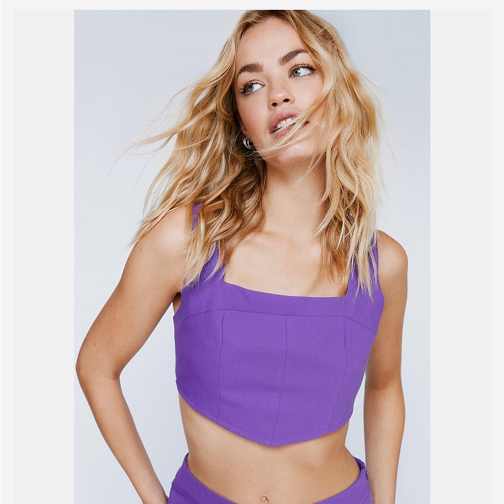 Nasty Gal Purple Women's Corset Crop Top